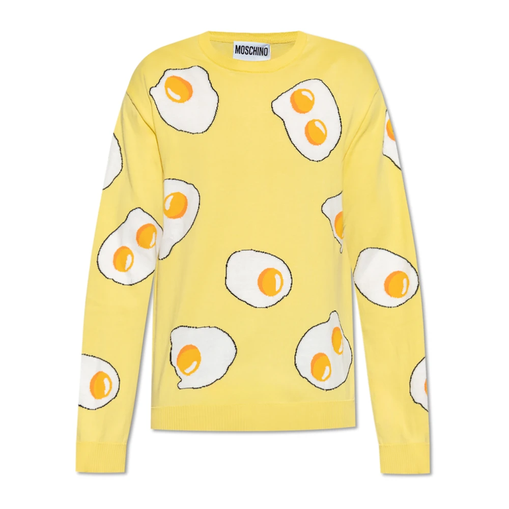Moschino Trui met patroon Yellow Heren