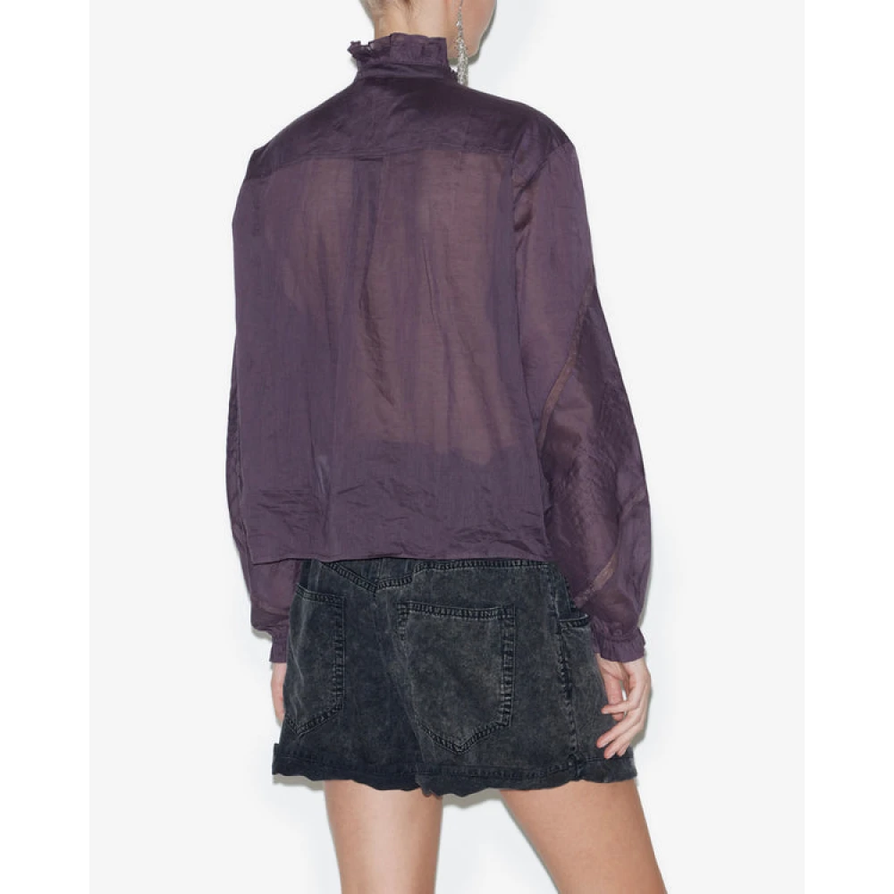 Isabel Marant Étoile Ruche Katoenen Blouse Purple Dames