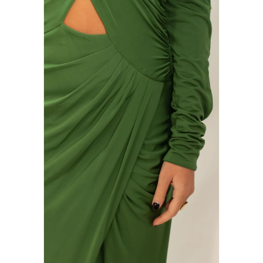 Babylon Strass Halslijn Mono-Schouder Jurk in Groen Green Dames