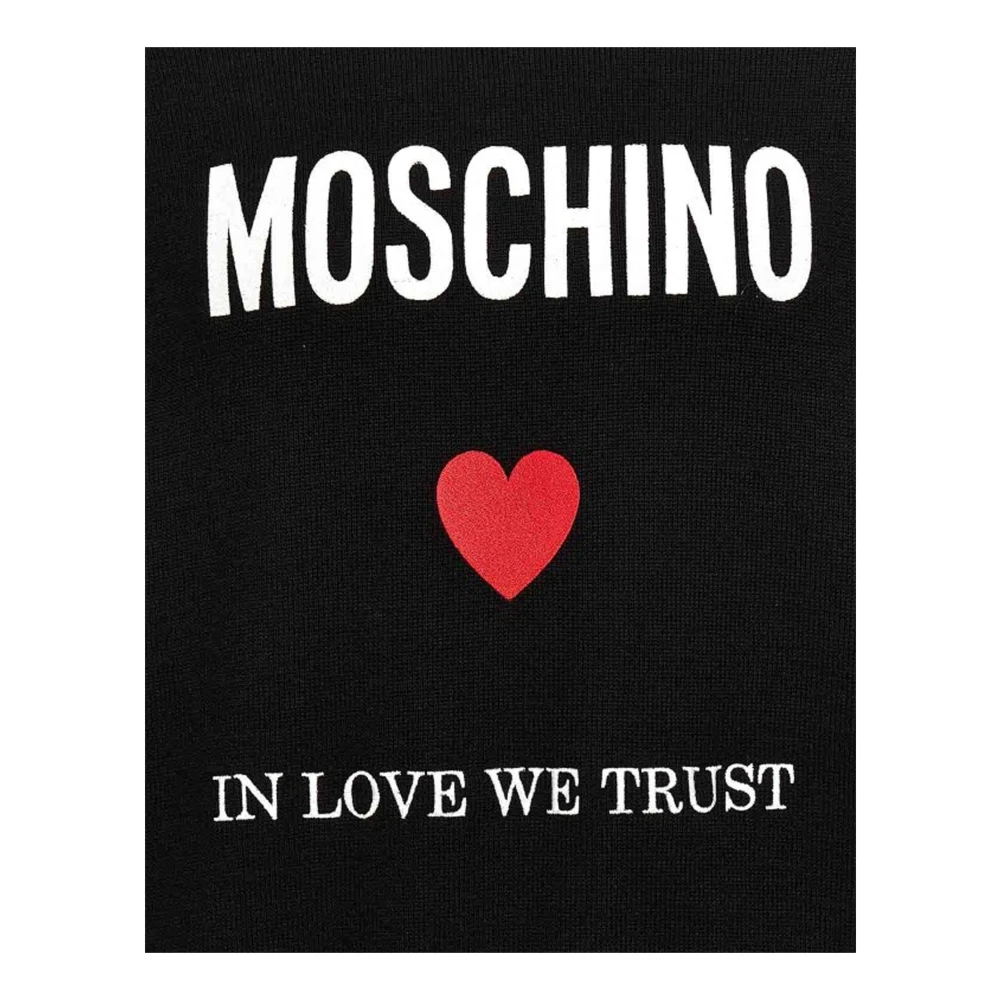 Moschino Liefde Vertrouwen Hoodie Mannen Black Heren