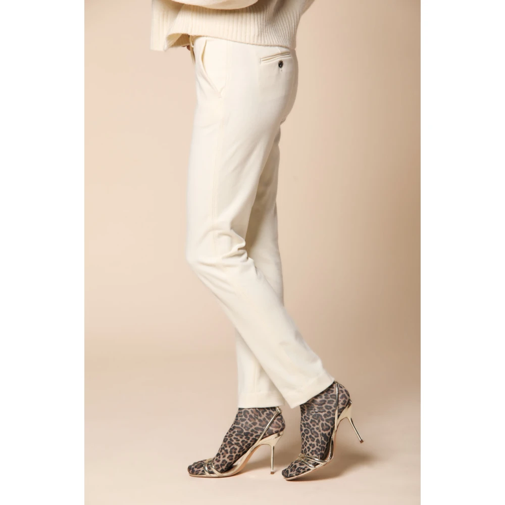 Mason's Slim Chino Broek in Jersey Fit Beige Dames
