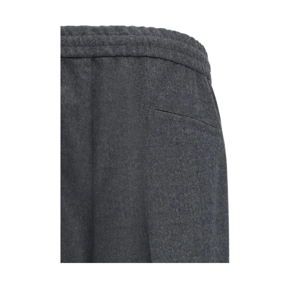 BRUNELLO CUCINELLI Mlange Wol Trekkoord Broek Gray Heren