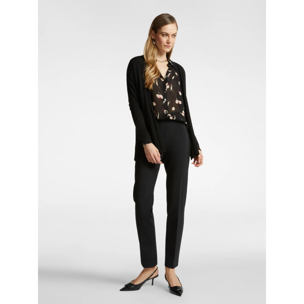 Elena Mirò Slim-Hose in Milano-Rib Black Dames