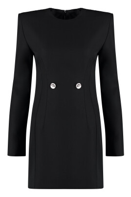 robe-en-laine-vierge-avec-boutons-logo