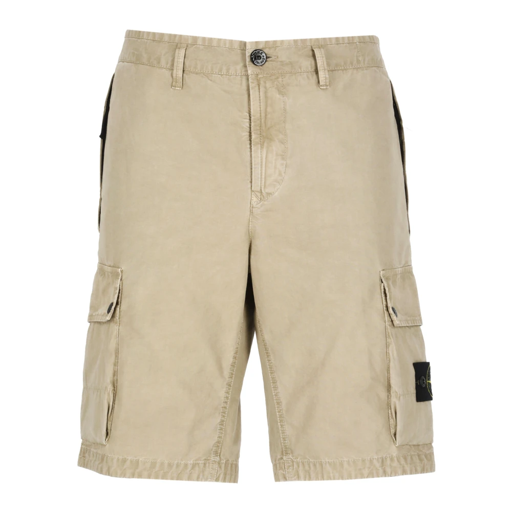 Stone Island Beige Bermuda Shorts met Zakken Beige Heren