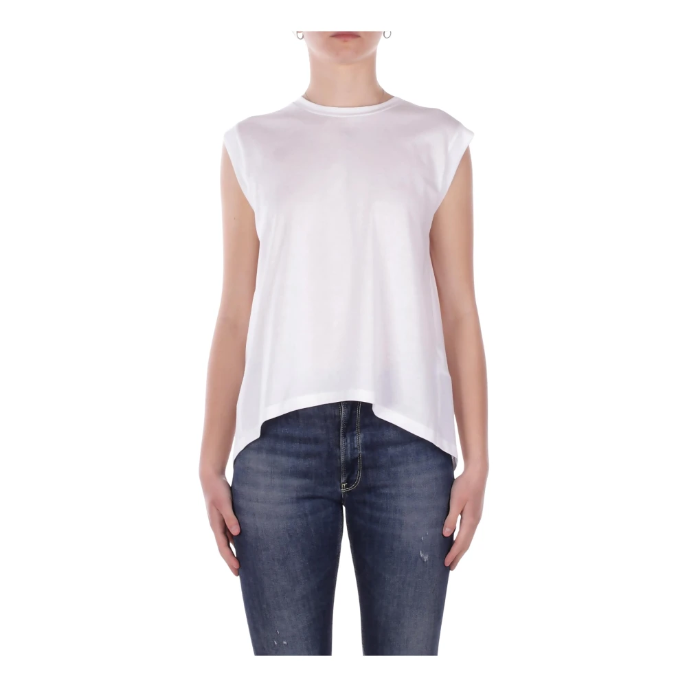 Dondup Women's White Maglia Smanicata - Sleeveless Tops - Xs - Tops