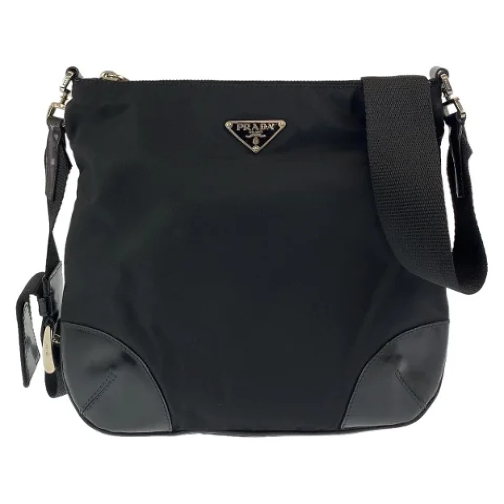 Prada Vintage Pre-owned Canvas prada-bags Black Dames