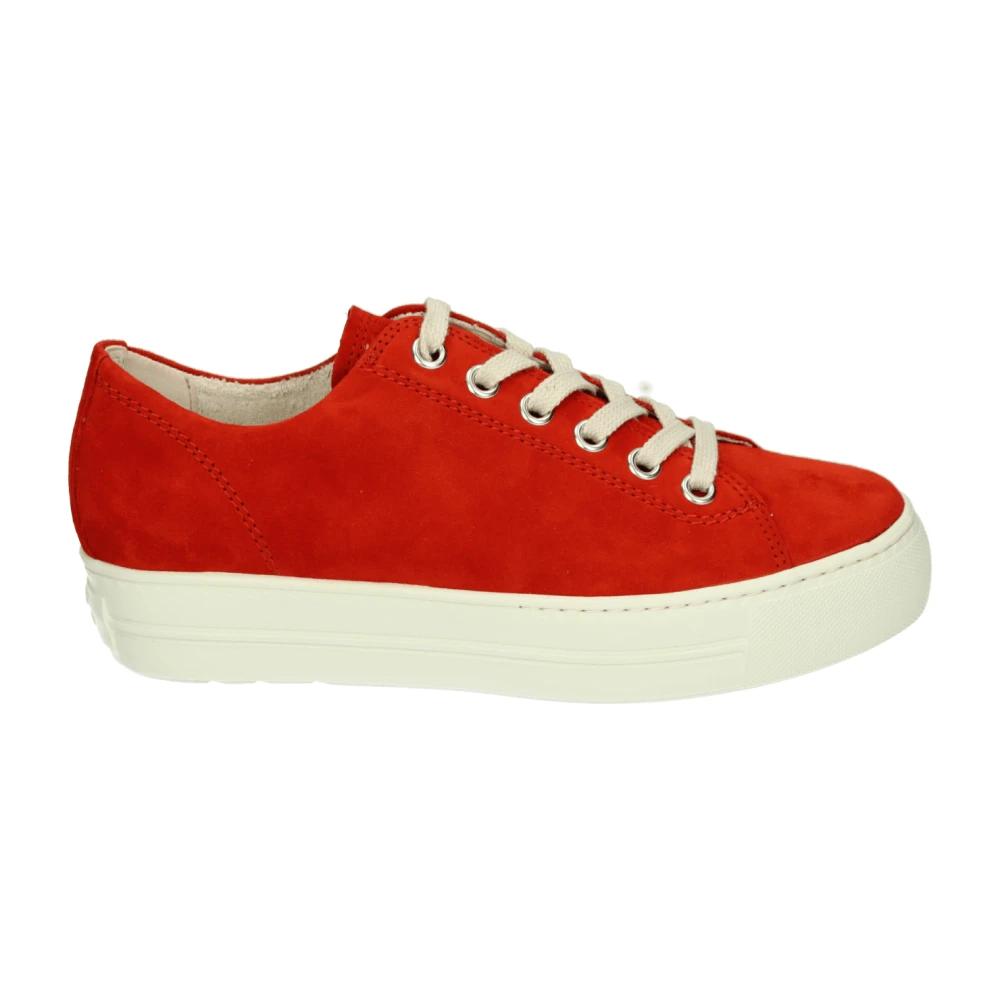Paul Sportieve Lage Damesschoenen Suède Dames Schoenen Rood