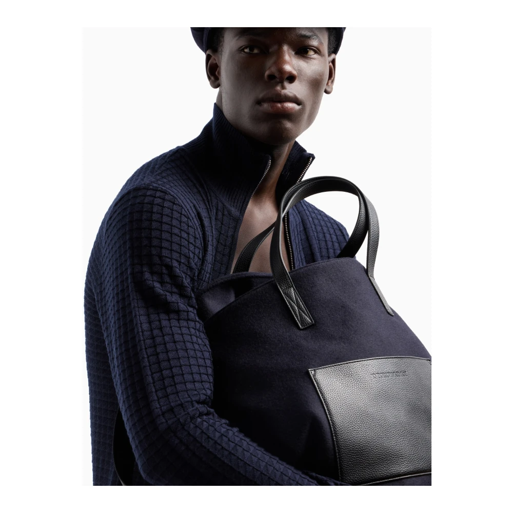 Emporio Armani Stijlvolle rits cardigan Blue Heren
