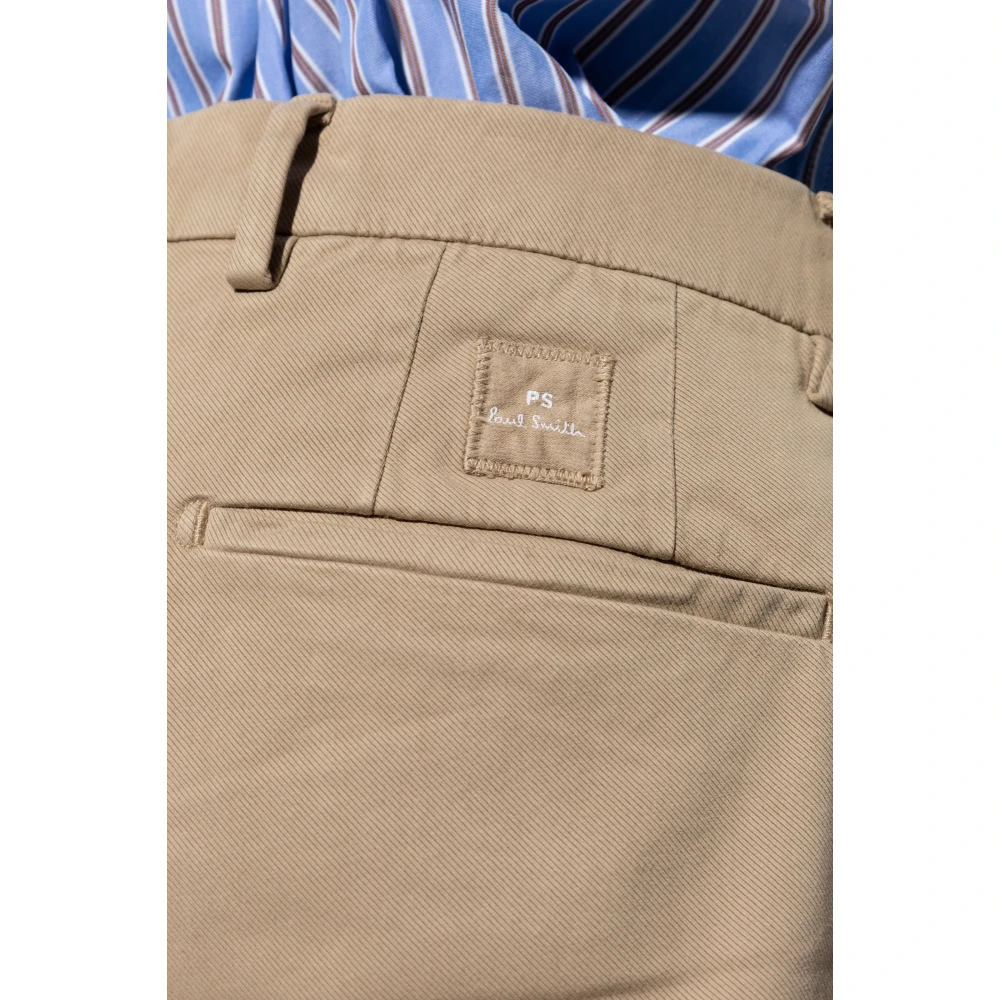 PS By Paul Smith Broek met logopatch Beige Heren