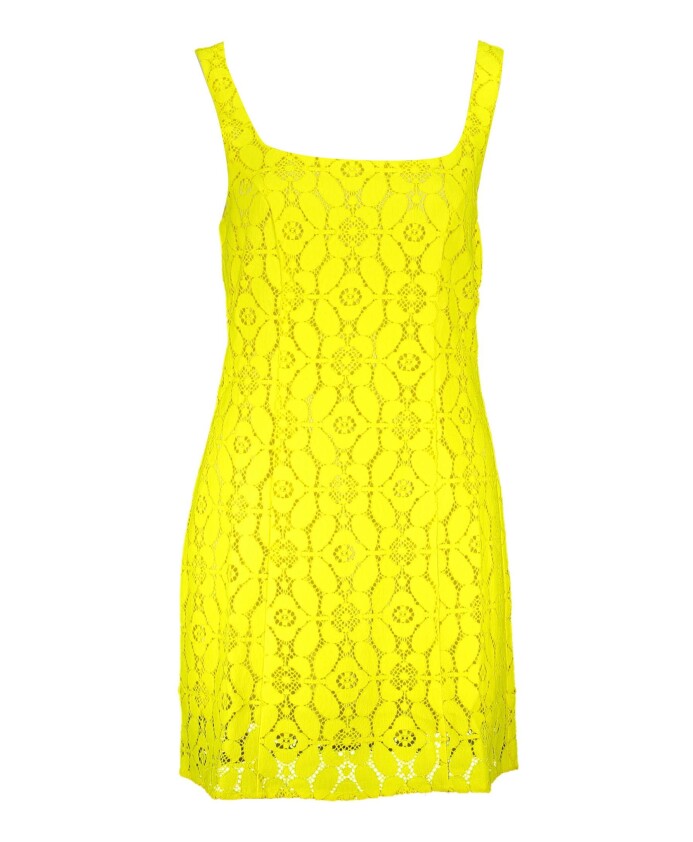 robe-jaune-sans-manches-col-carre