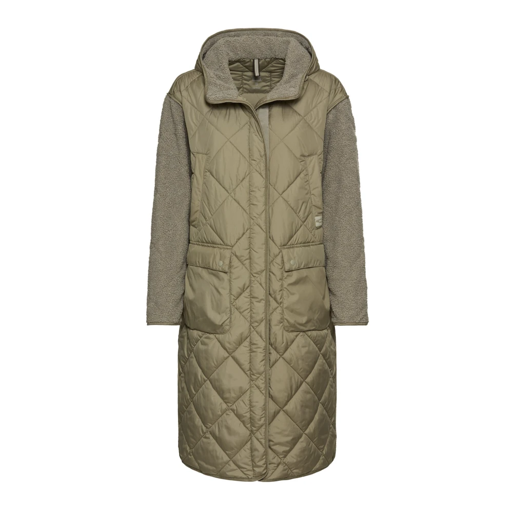 Camel Active Women's Green Quilted Jacket With Hood And Pockets - Parkas - M - Coats