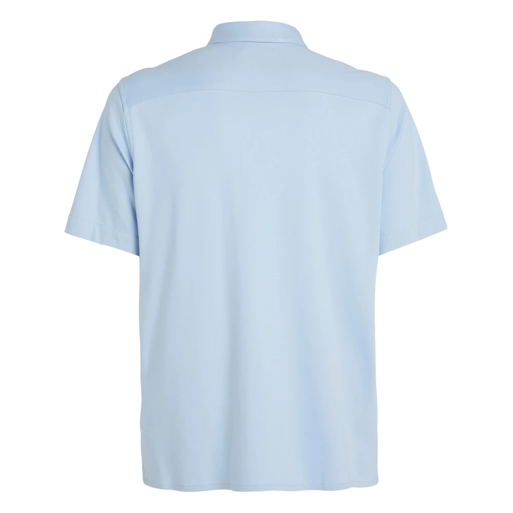 Calvin Klein Glad Katoenen Zak Polo Shirt Blue Heren