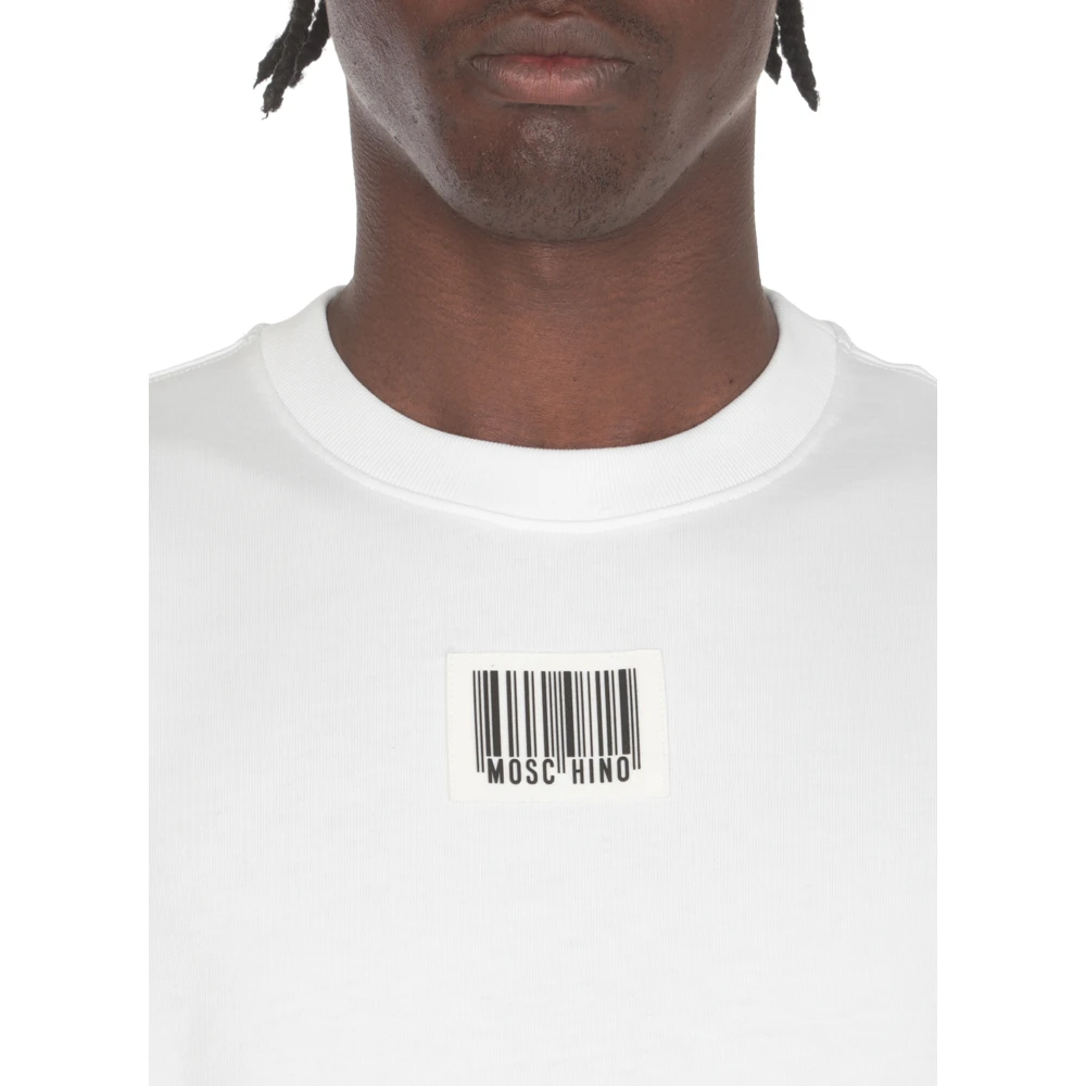 Moschino Wit Crew Neck Logo T-shirt White Heren