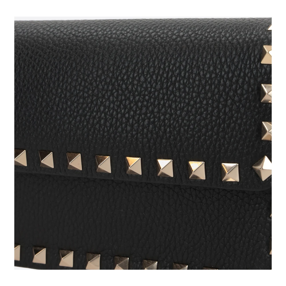 Valentino Garavani Zwarte Studs Ketting Portemonnee Tas Black Dames