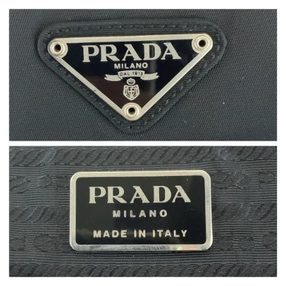 Prada Vintage Pre-owned Canvas handbags Black Dames