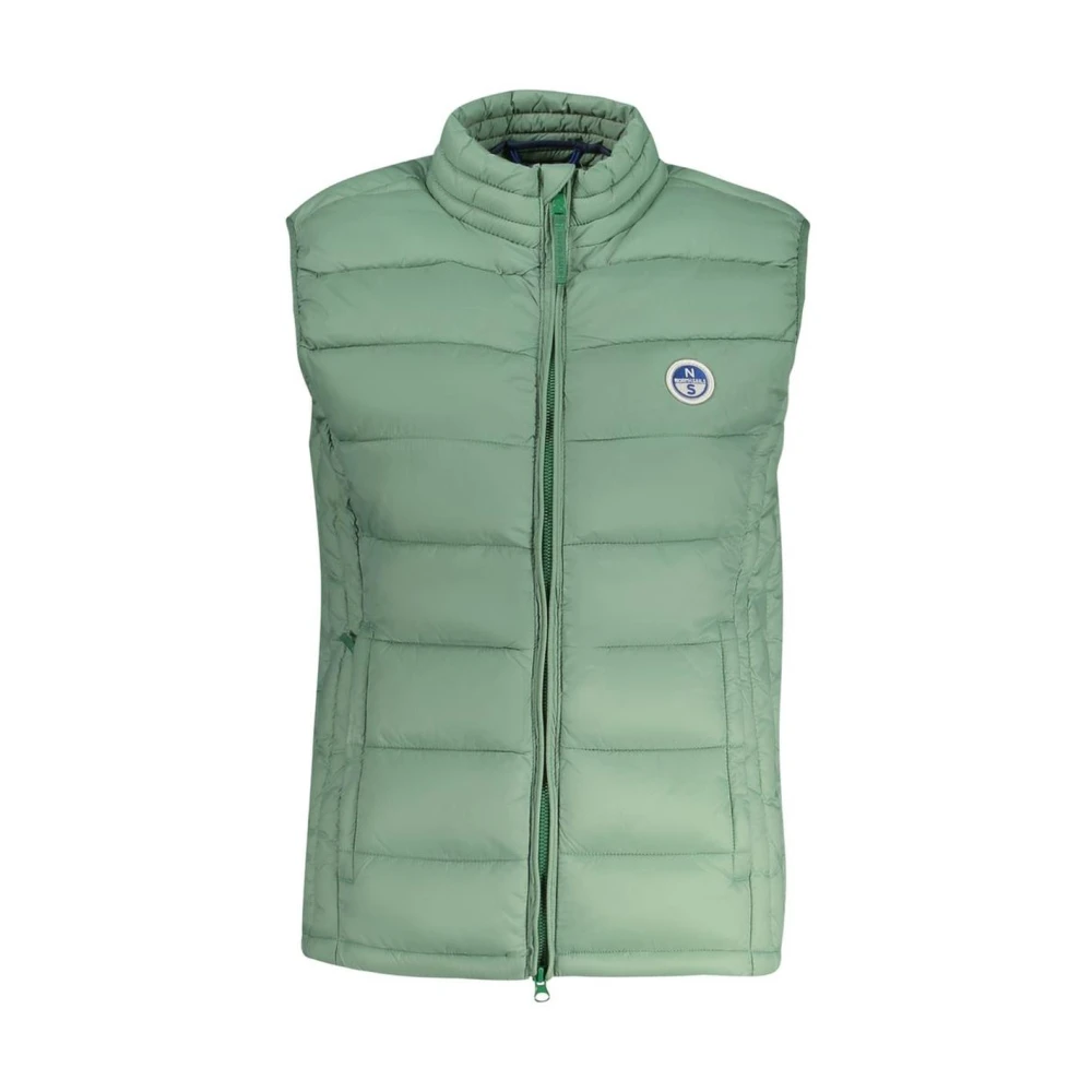 North Sails Women's Green Waistcoats, L, Sleeveless Jacket With Multiple Pockets