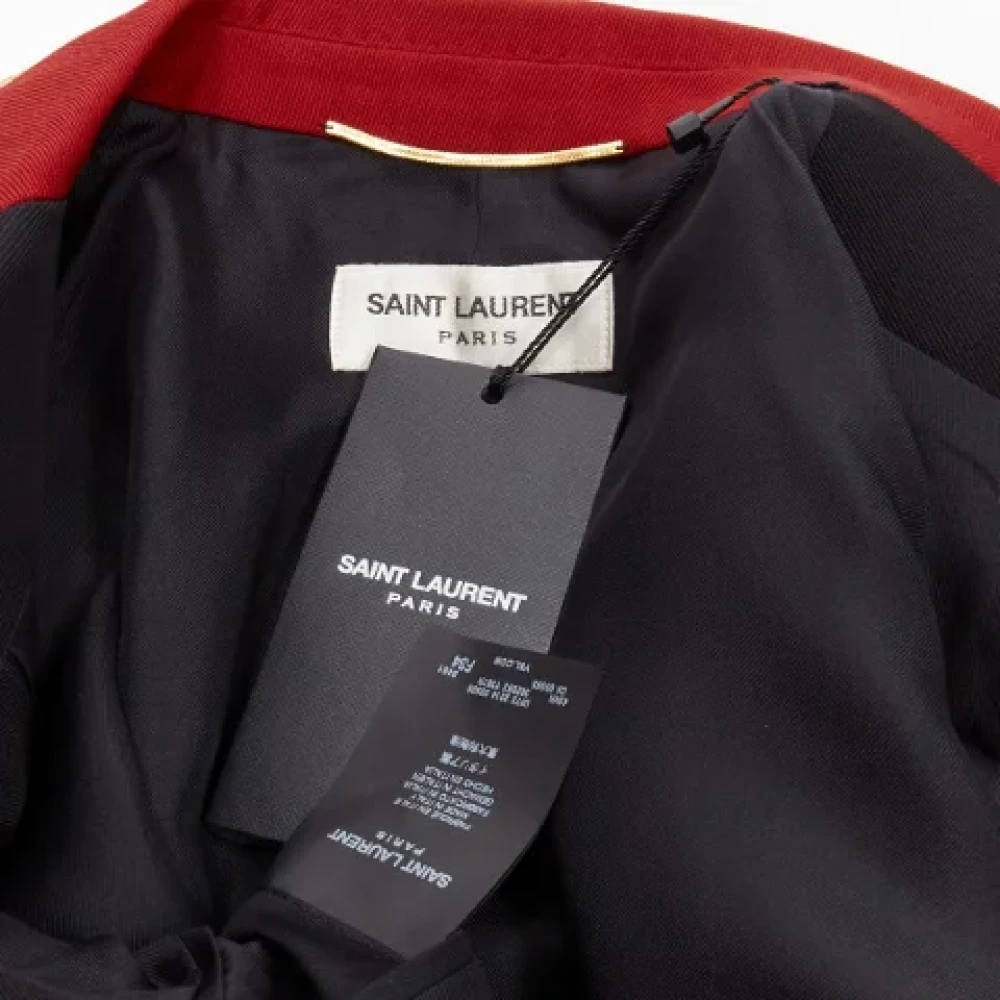 Saint Laurent Vintage Pre-owned Wool outerwear Red Dames