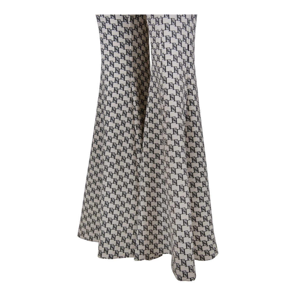 Elisabetta Franchi Wijde Pijp Rits Haak Broek Black Dames