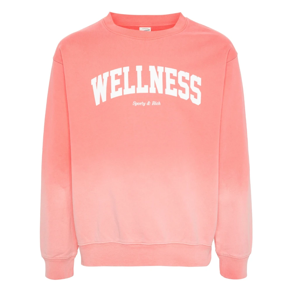 Sporty & Rich Witte Crewneck Katoenen Sweatshirt Pink Heren