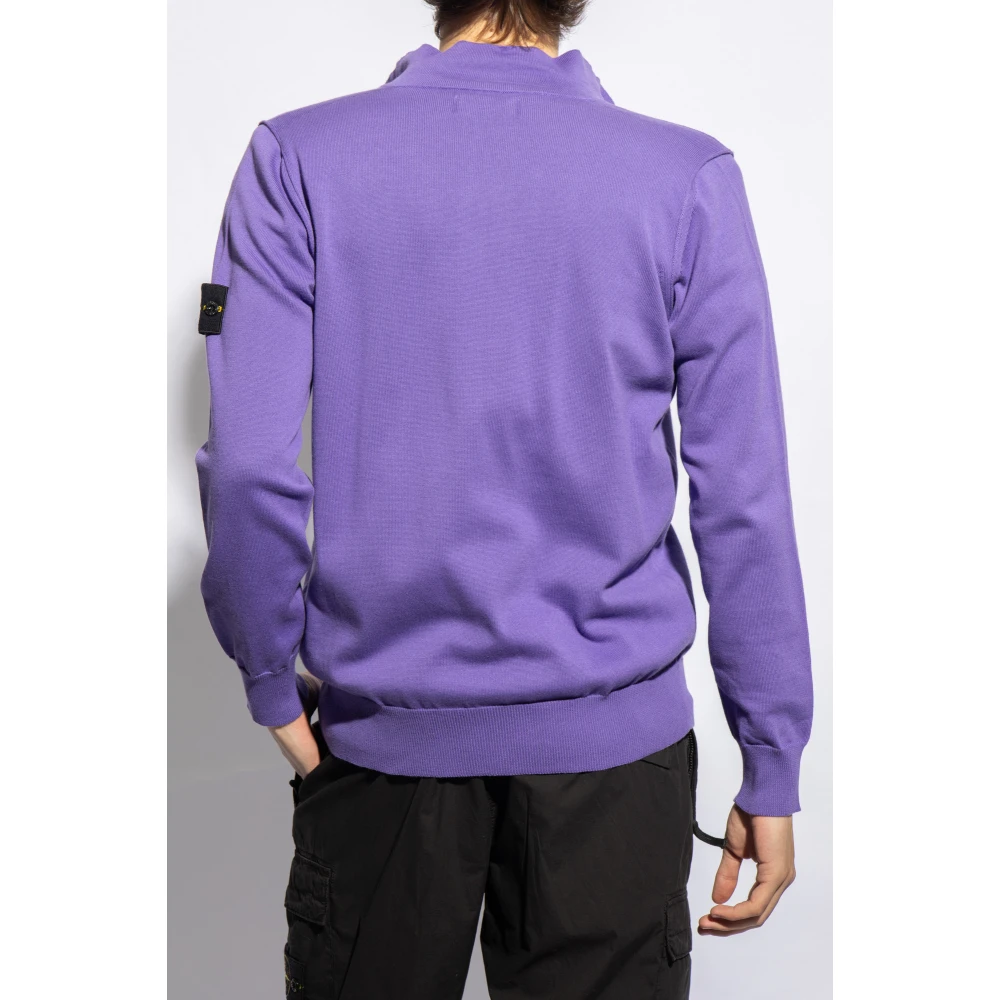 Stone Island Sweatshirt met logo Purple Heren