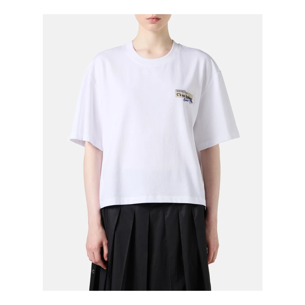 Iceberg Wit bijgesneden pasvorm jersey T-shirt White Dames
