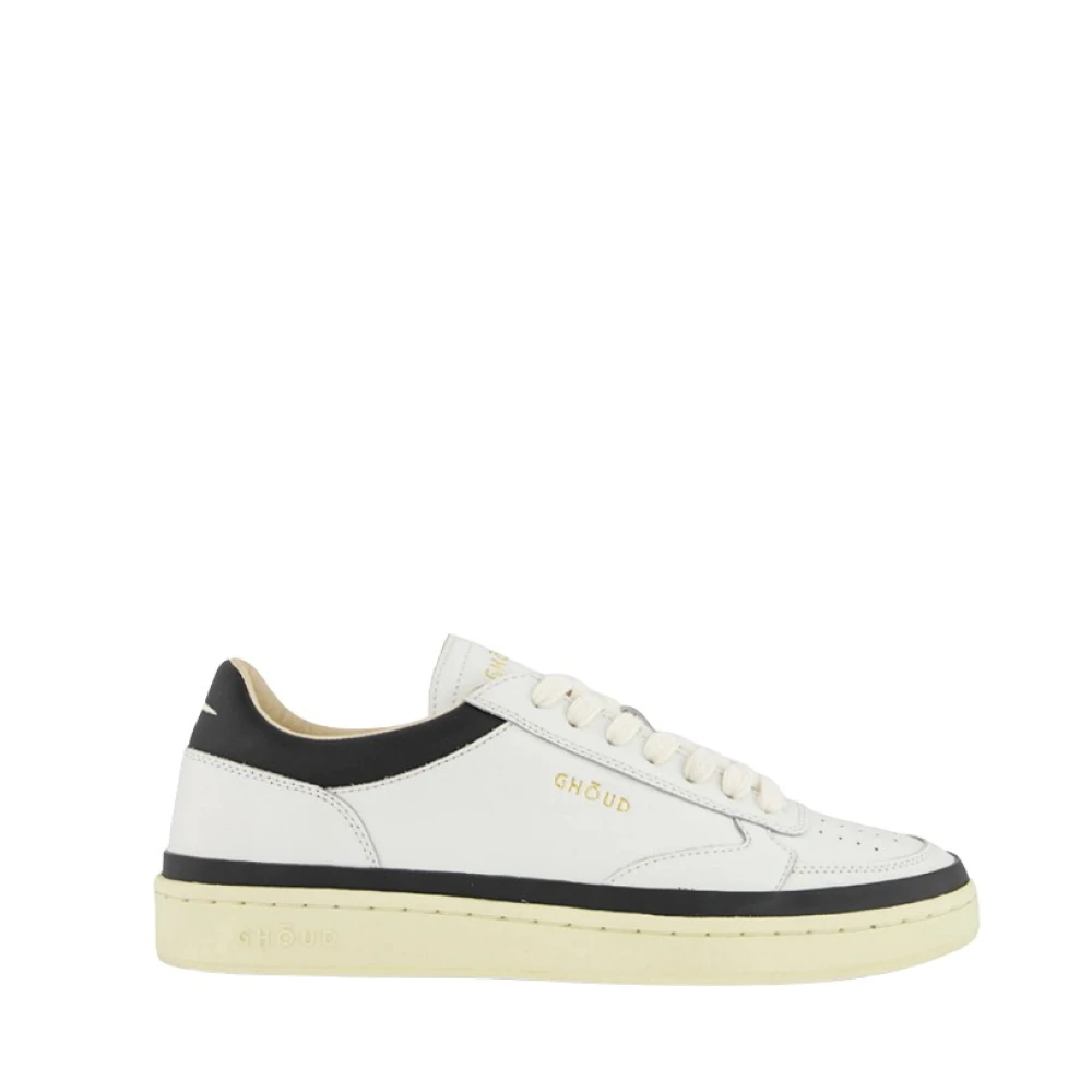 Ghoud Zwarte Leren Lage Sneakers Heren Schoenen Wit