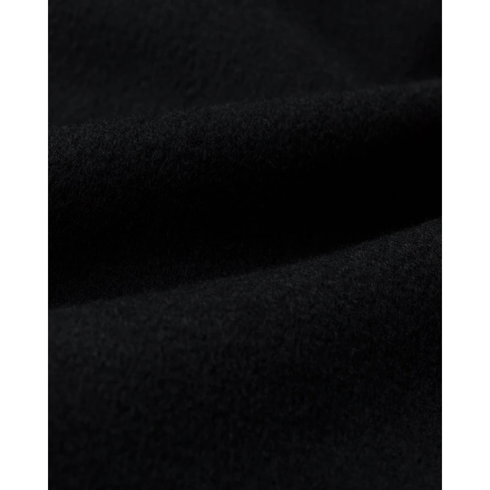 IVY OAK Midi Wollen Jas met Riem en Zakken Black Dames
