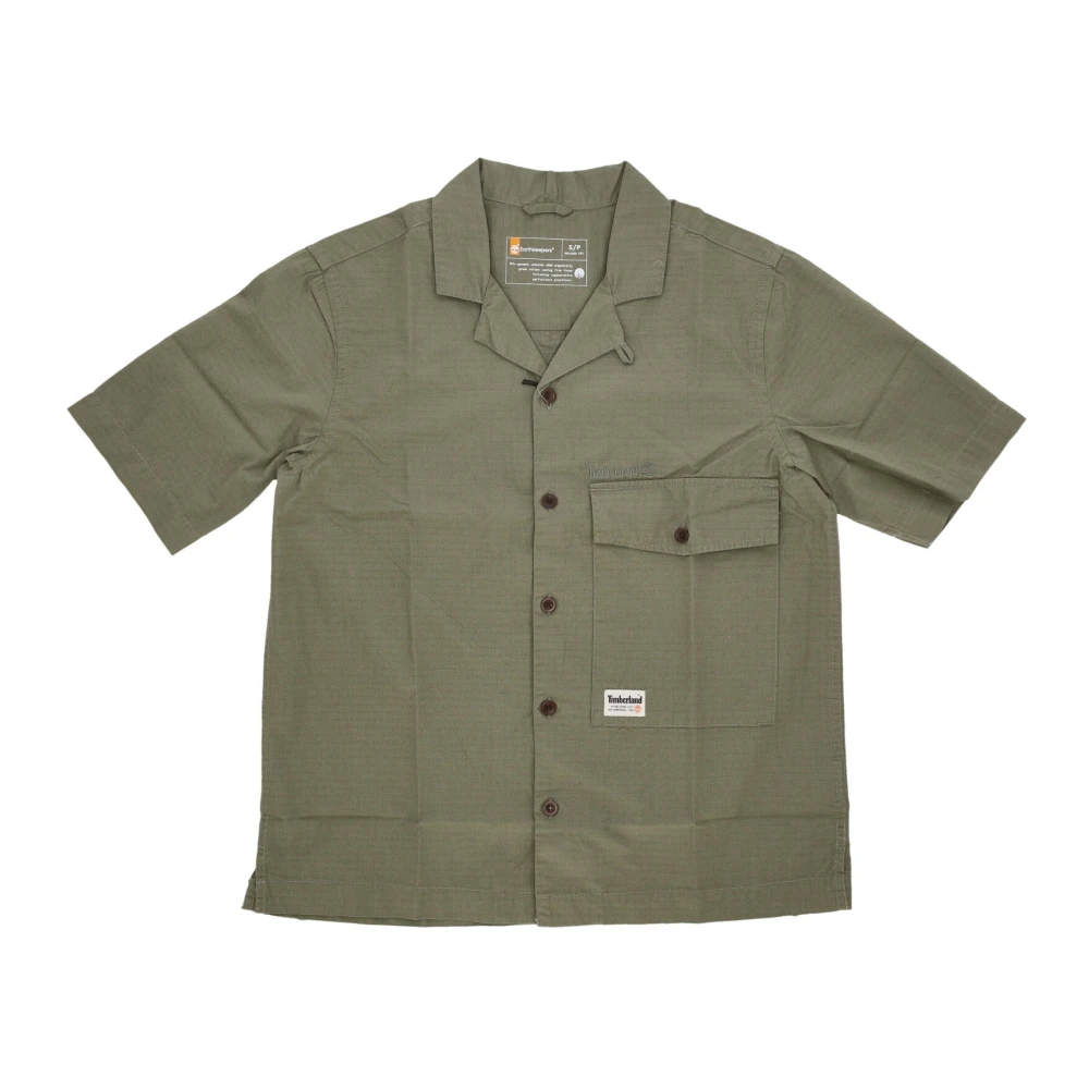 Timberland Green Ripstop Short Sleeve Shirt Earth - Male - Short Sleeve Shirts - L - Shirts