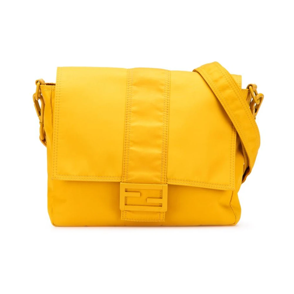 Fendi Vintage Women's Yellow Pre-Owned Textile Shoulder Bag