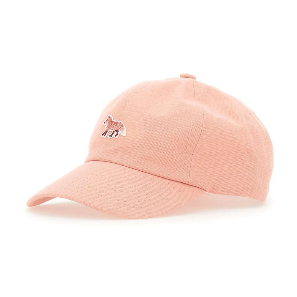Maison Kitsuné Geborduurd Fox-logo baseballpet Pink Heren