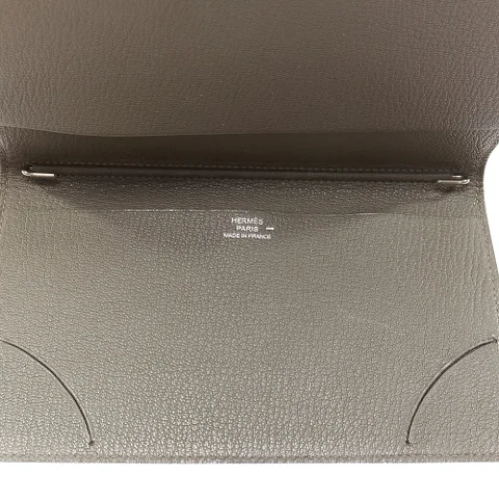 Hermès Vintage Pre-owned Leather wallets Gray Dames