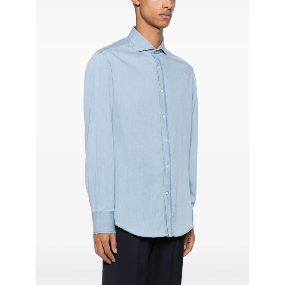 BRUNELLO CUCINELLI Elegante Overhemden Collectie Blue Heren