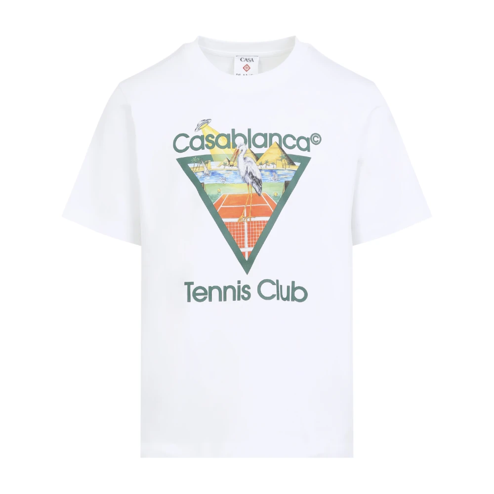 Casablanca Men's White Tennis Club T-Shirt - T-Shirts - M - Tops