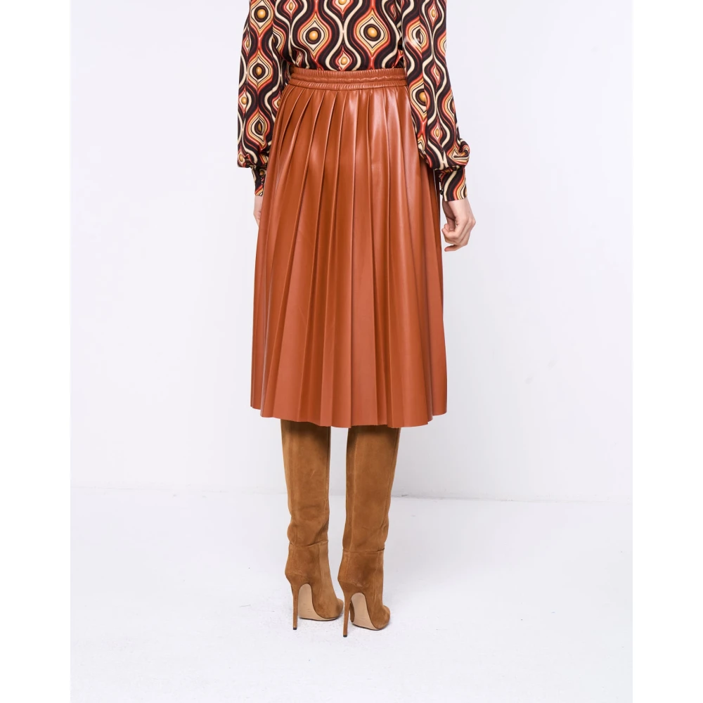 Silvian Heach Geplooide midi-rok Brown Dames