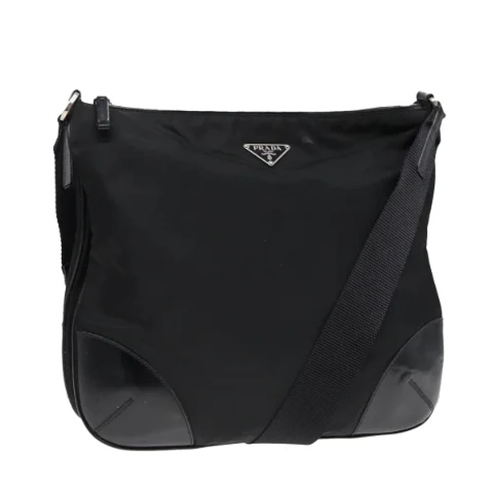Prada Vintage Pre-owned Nylon shoulder-bags Black Dames