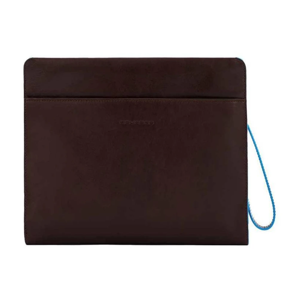 Piquadro Bruine leren schoudertas met rits Brown Heren