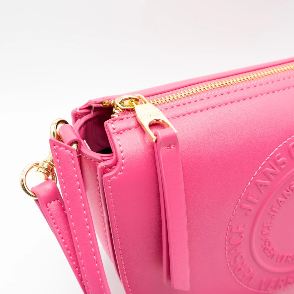 Versace Jeans Couture Roze Schoudertas met Gouden Details Pink Dames