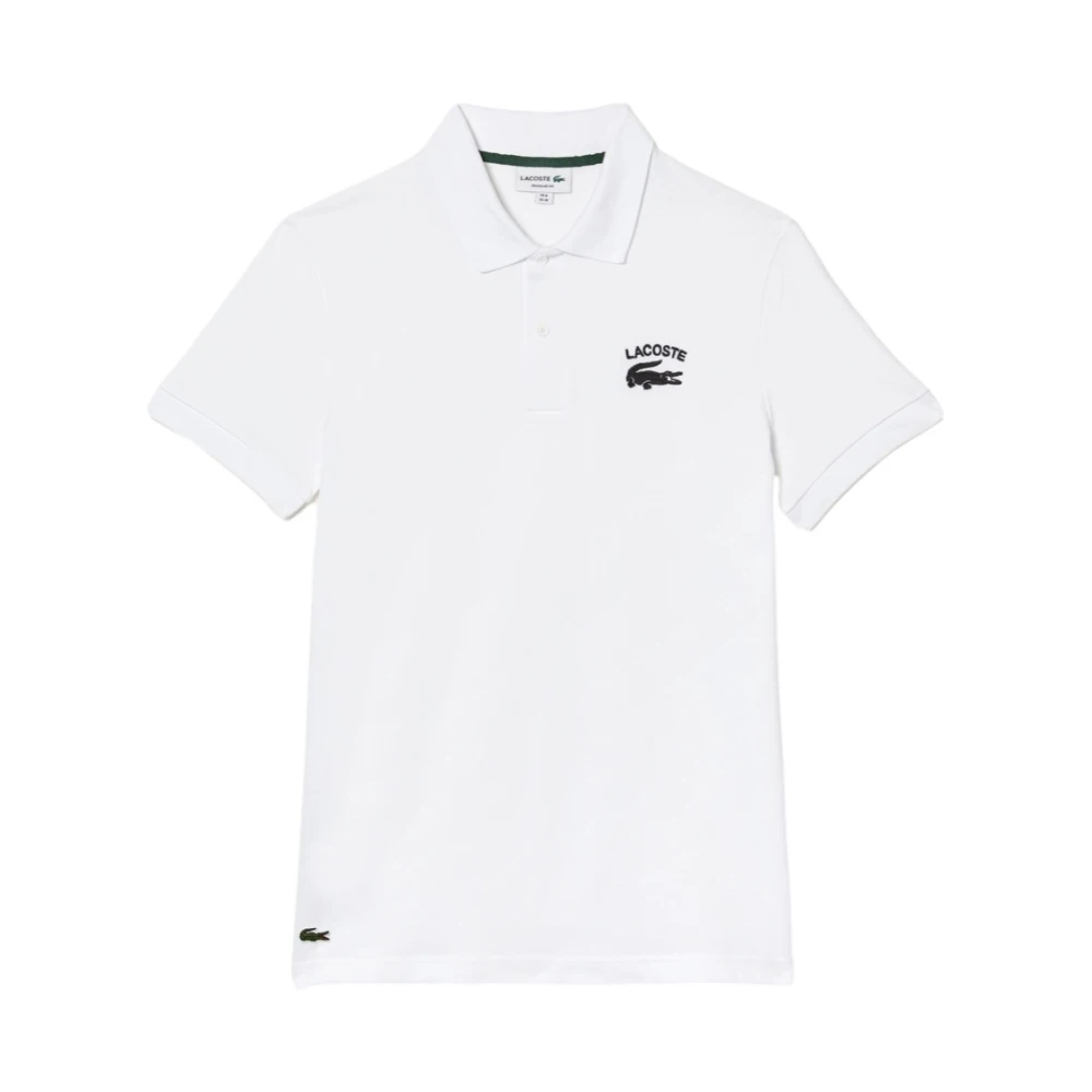 Lacoste Stretch Mini Piqué Polo Shirt White Heren