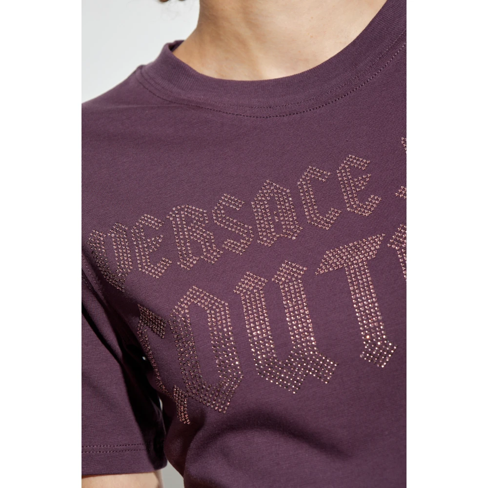 Versace Jeans Couture Jurk met logo Purple Dames