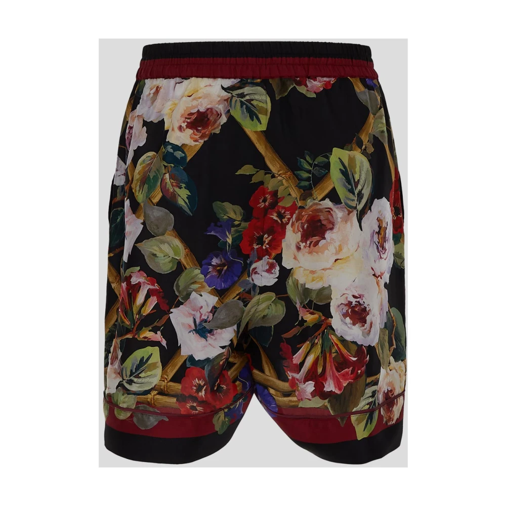 Dolce & Gabbana Zijden Shorts met zijzakken Multicolor Dames