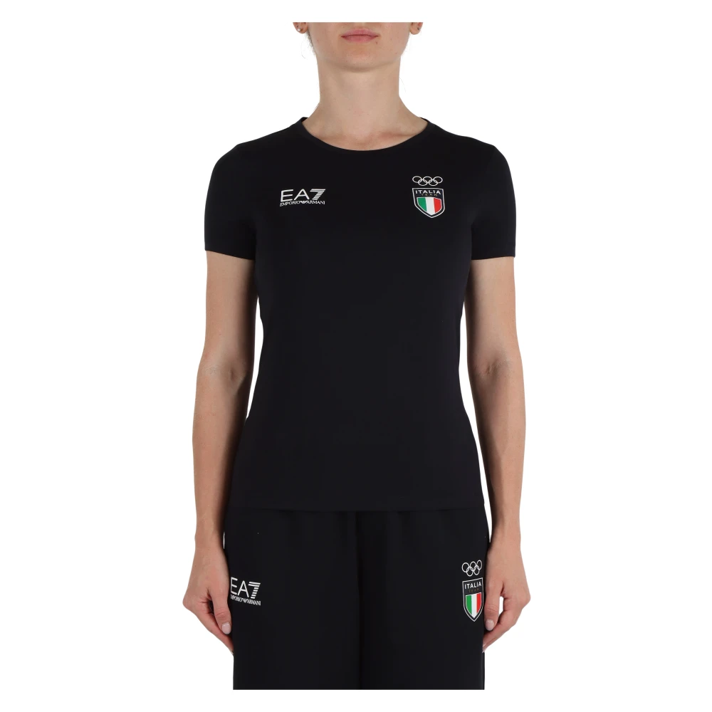 Emporio Armani EA7 Italië Team Olympische Spelen T-shirt Blue Dames