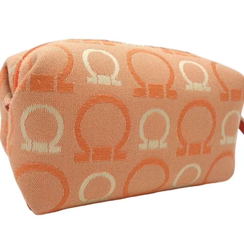 Salvatore Ferragamo Pre-owned Canvas pouches Orange Dames
