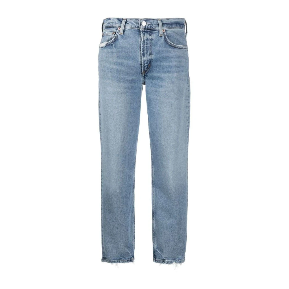 Agolde Geknipte straight-leg denim jeans Blue Dames