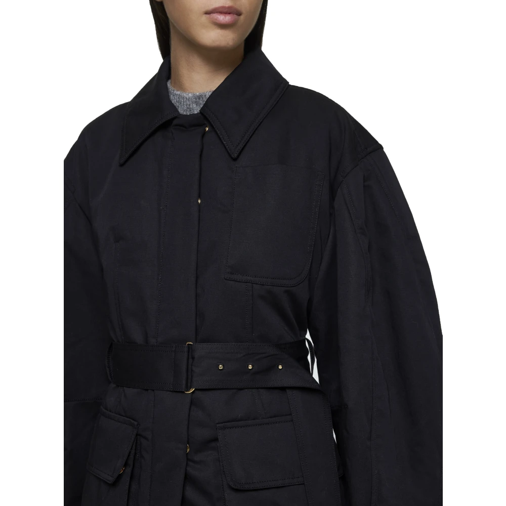Jacquemus Zwarte Katoen Linnen Blend Blouson Jas Black Dames