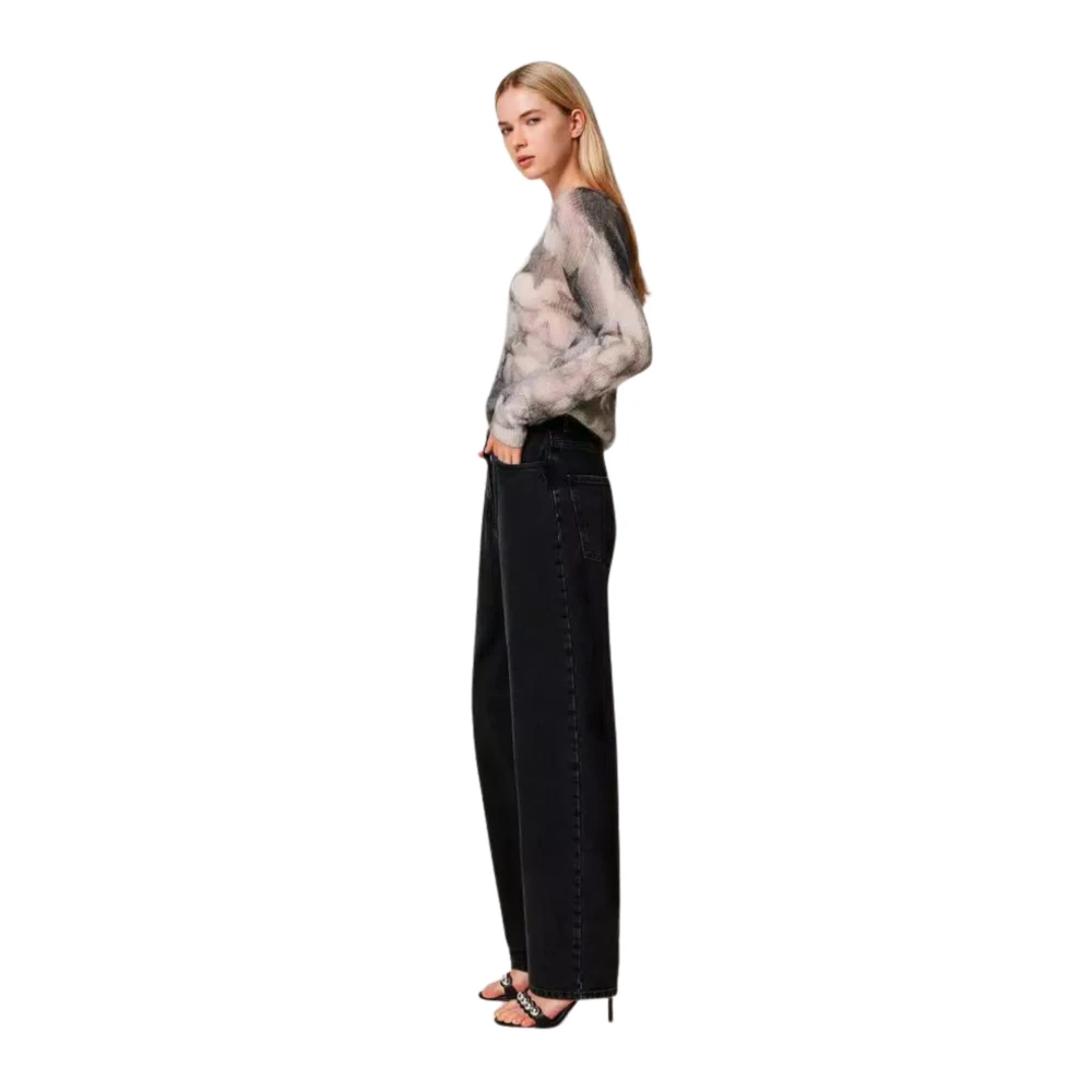 Twinset Zwarte Denim Carrot Fit Jeans Black Dames