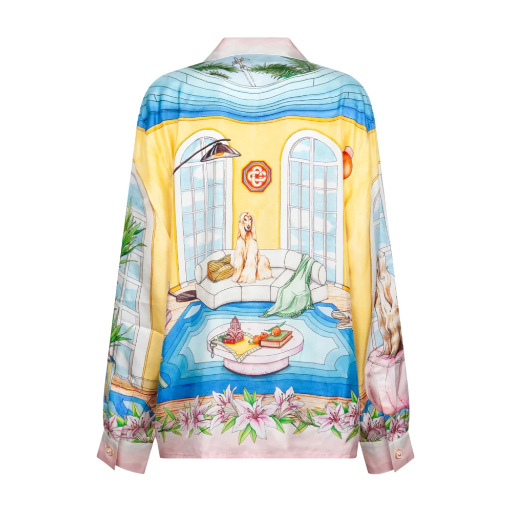 Casablanca Grafische Print Zijden Shirt Multicolor Dames