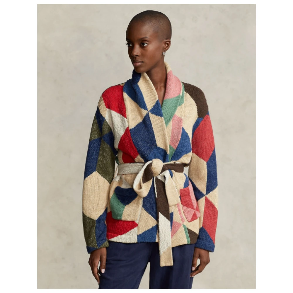 Polo Ralph Lauren Patchwork Shawl Kraag Cardigan Multicolor Dames