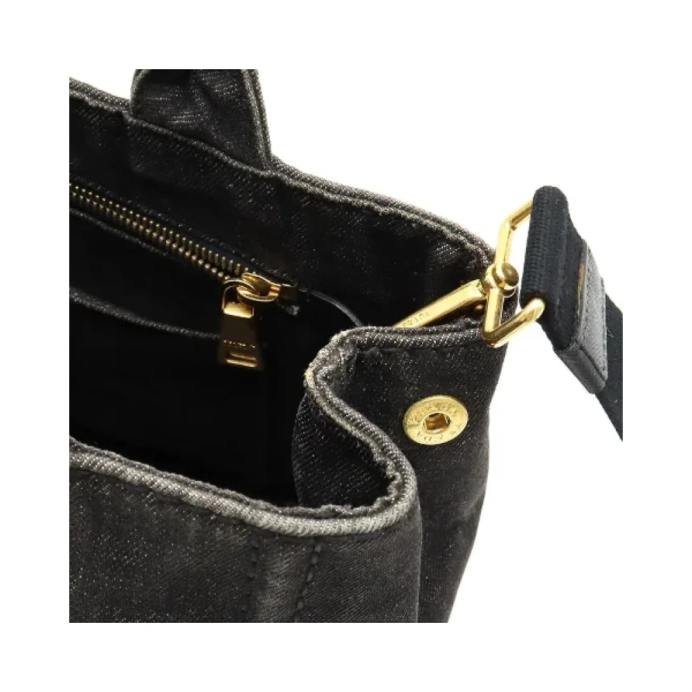 Prada Vintage Pre-owned Denim handbags Black Dames