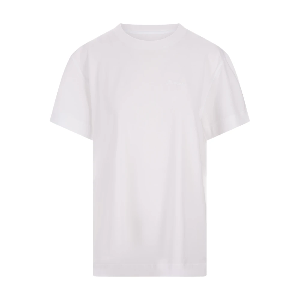 Givenchy Wit T-shirt met geborduurde handtekening White Dames